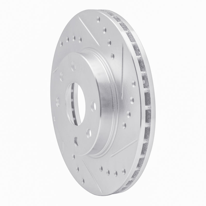 R1 90-93 Asuna SUNFIRE Front Right Drilled & Slotted Silver Brake Rotor