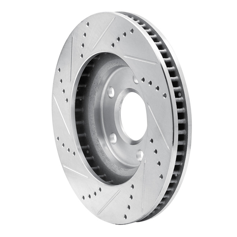 R1 97-05 Buick Riviera Front Right Drilled & Slotted Silver Brake Rotor
