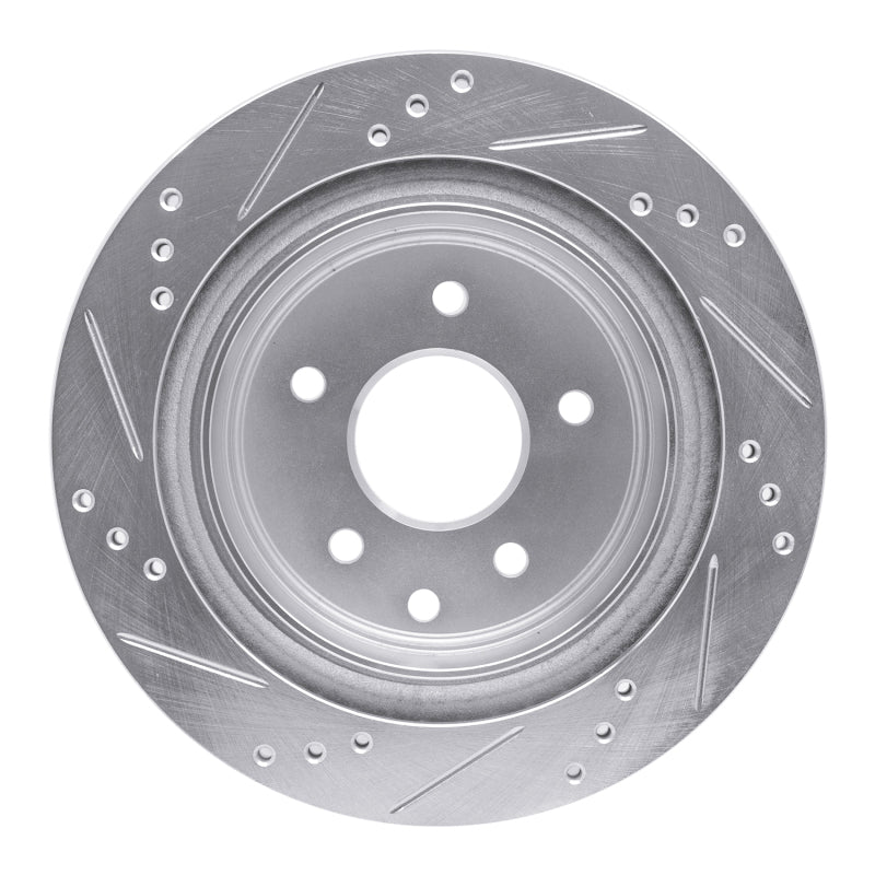 R1 02-25 Infiniti G35 Rear Right Drilled & Slotted Silver Brake Rotor