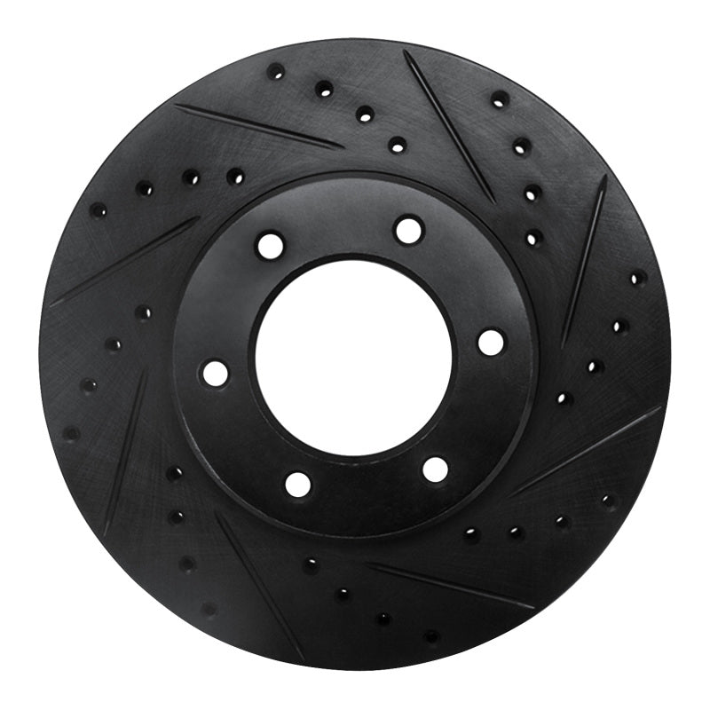 R1 93-98 Toyota T100 Front Right Drilled & Slotted Black Brake Rotor
