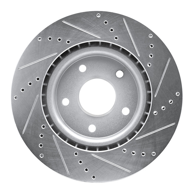 R1 12-25 Chrysler Grand Caravan Front Left Drilled & Slotted Silver Brake Rotor