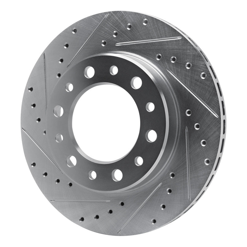 DFC 76-89 Toyota Land Cruiser Front Left Drilled & Slotted Silver Brake Rotor