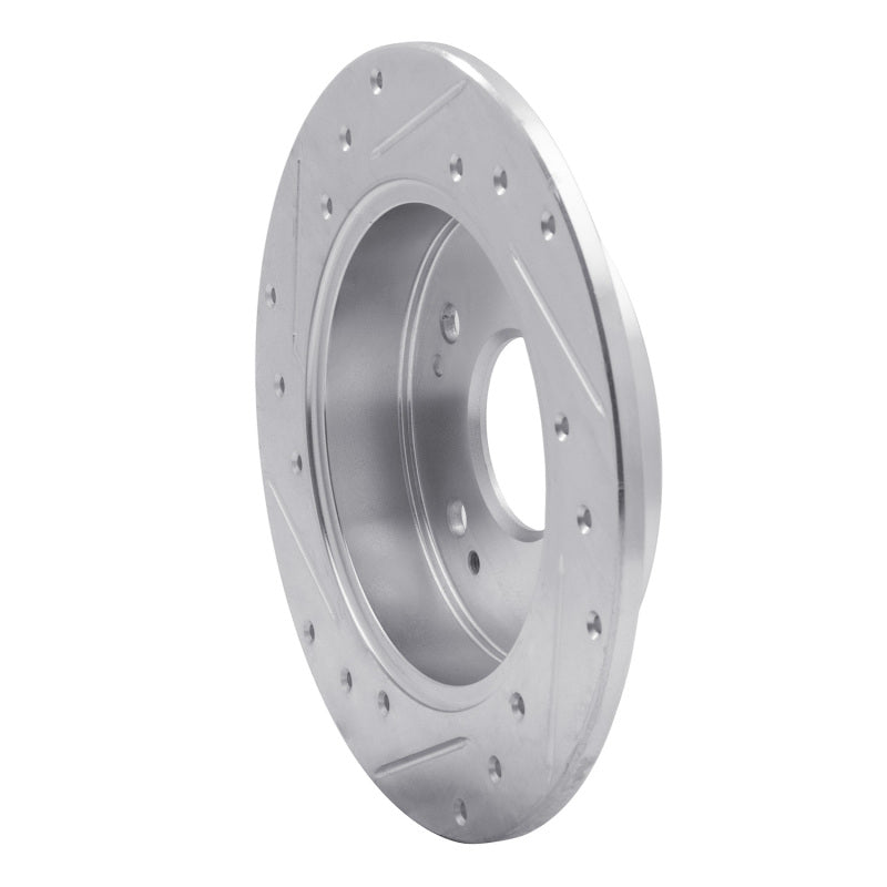 R1 06-15 Honda Civic Si Rear Right Drilled & Slotted Silver Brake Rotor