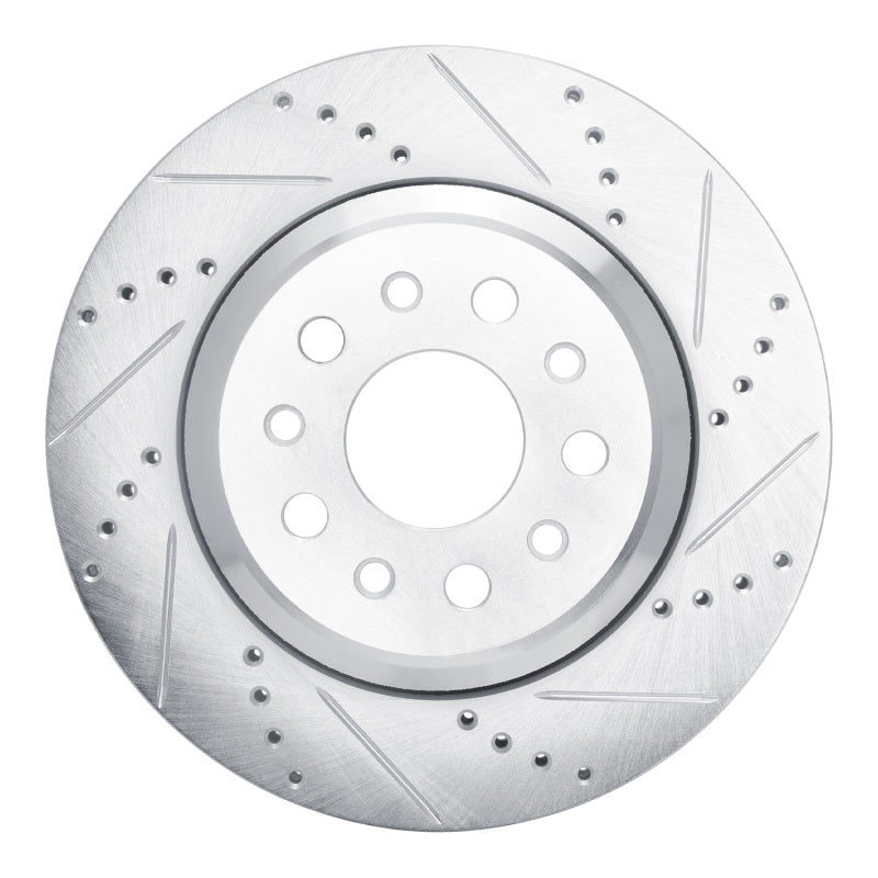 DFC 14-16 Maserati Ghibli Rear Right Drilled & Slotted Silver Brake Rotor