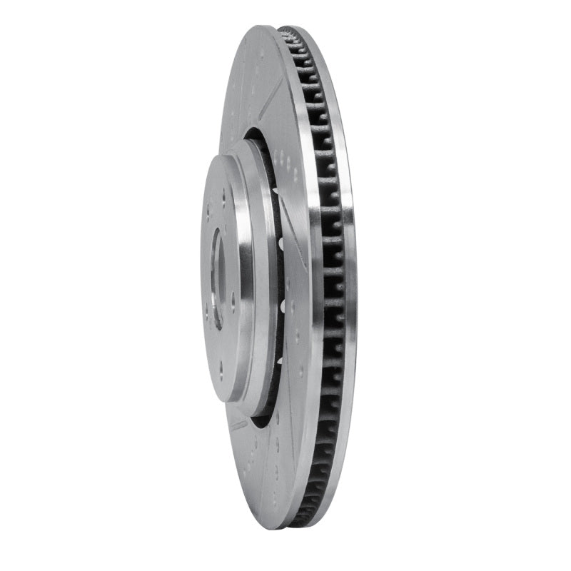 R1 16-22 Acura ILX Front Left Drilled & Slotted Silver Brake Rotor