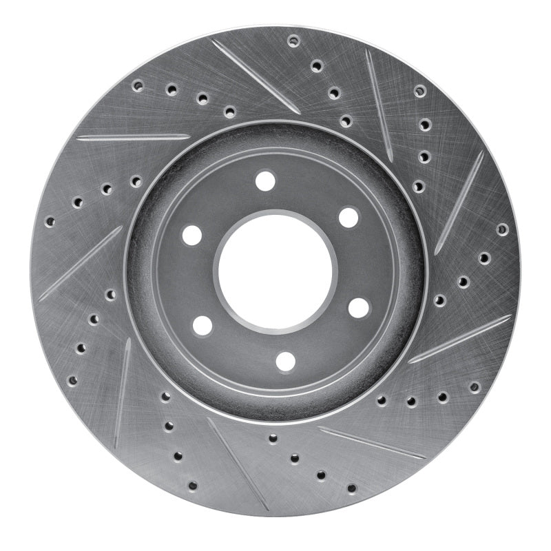 R1 06-09 Chevrolet Trailblazer Front Left Drilled & Slotted Silver Brake Rotor