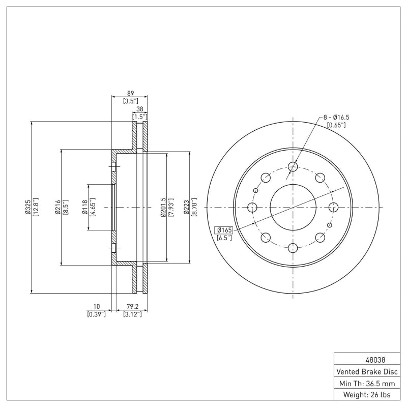 R1 99-20 Cadillac DeVille Front Brake Rotor