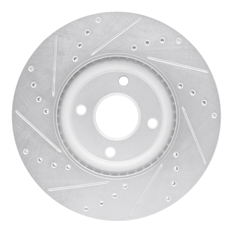 R1 18-22 Ford Ecosport Front Right Drilled & Slotted Silver Brake Rotor