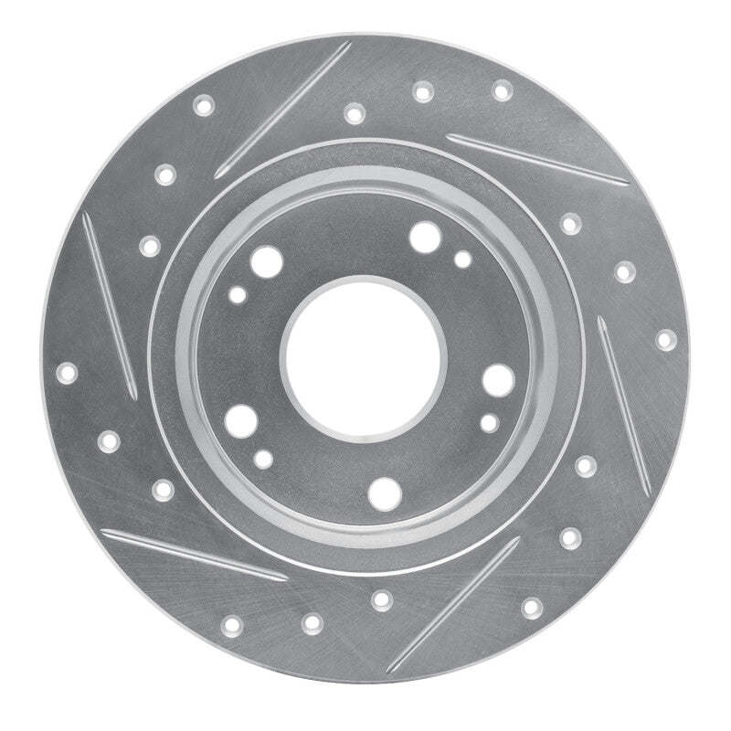 R1 03-08 Acura TSX Rear Right Drilled & Slotted Silver Brake Rotor