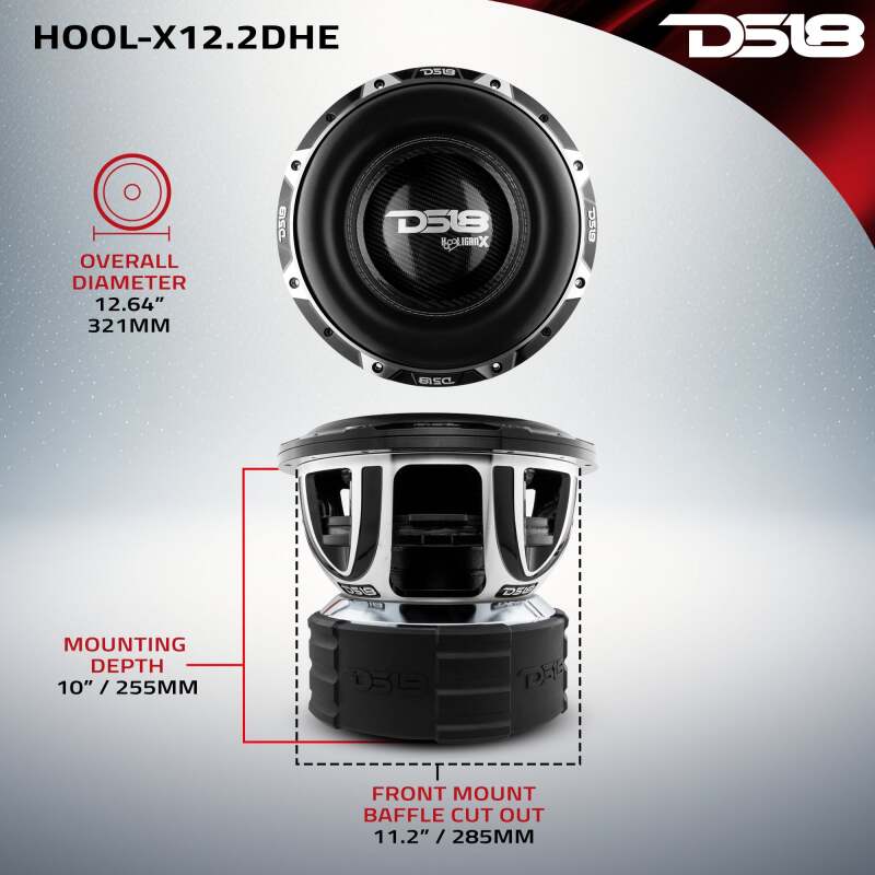 DS18 Hooligan Subwoofer 12in 4000 Watts RMS 2 ohm DVC