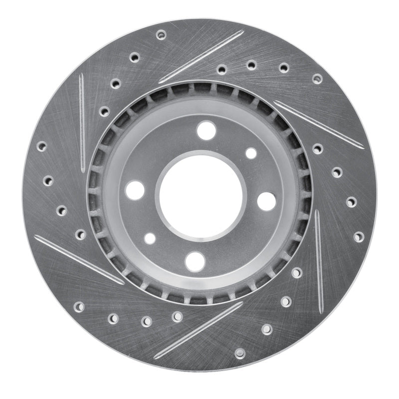 DFC 87-93 Saab 9000/900 Front Right Drilled & Slotted Silver Brake Rotor