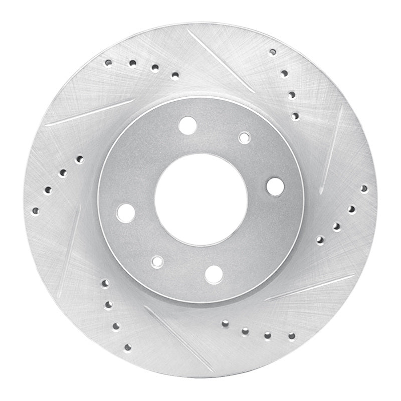 DFC 04-04 Mitsubishi Lancer Front Right Drilled & Slotted Silver Brake Rotor