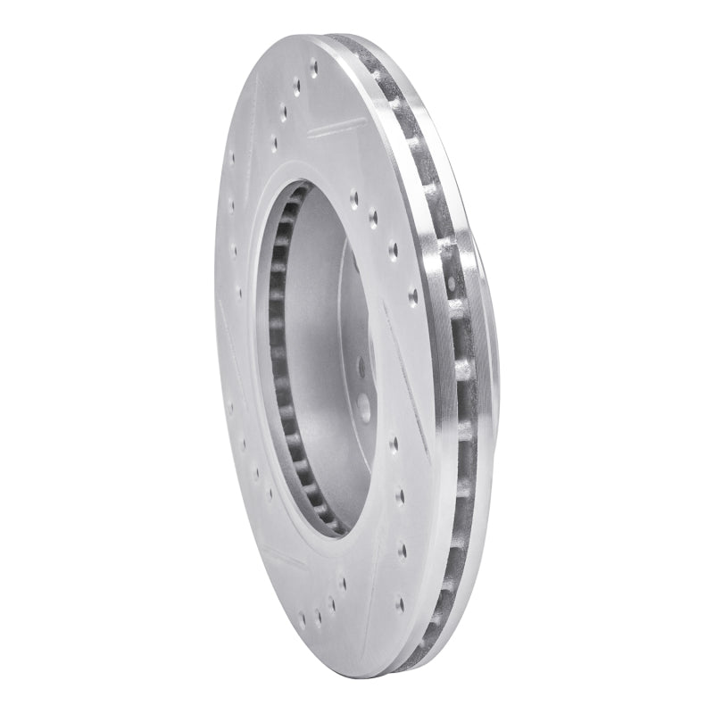 R1 96-98 Nissan 240SX Front Right Drilled & Slotted Silver Brake Rotor