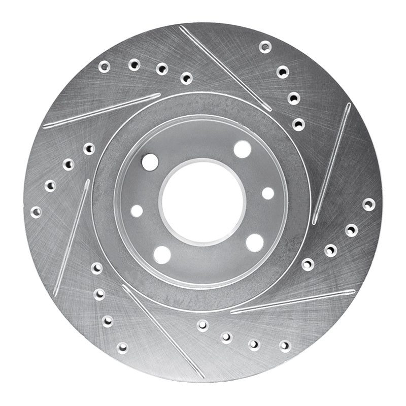 DFC 88-89 Eagle Medallion Front Left Drilled & Slotted Silver Brake Rotor