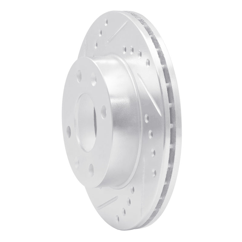 R1 83-87 Honda Prelude Front Left Drilled & Slotted Silver Brake Rotor