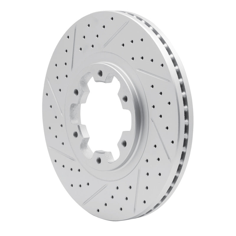 R1 98-04 Infiniti QX4 Front Left Drilled & Slotted Geo-Carbon Rotor