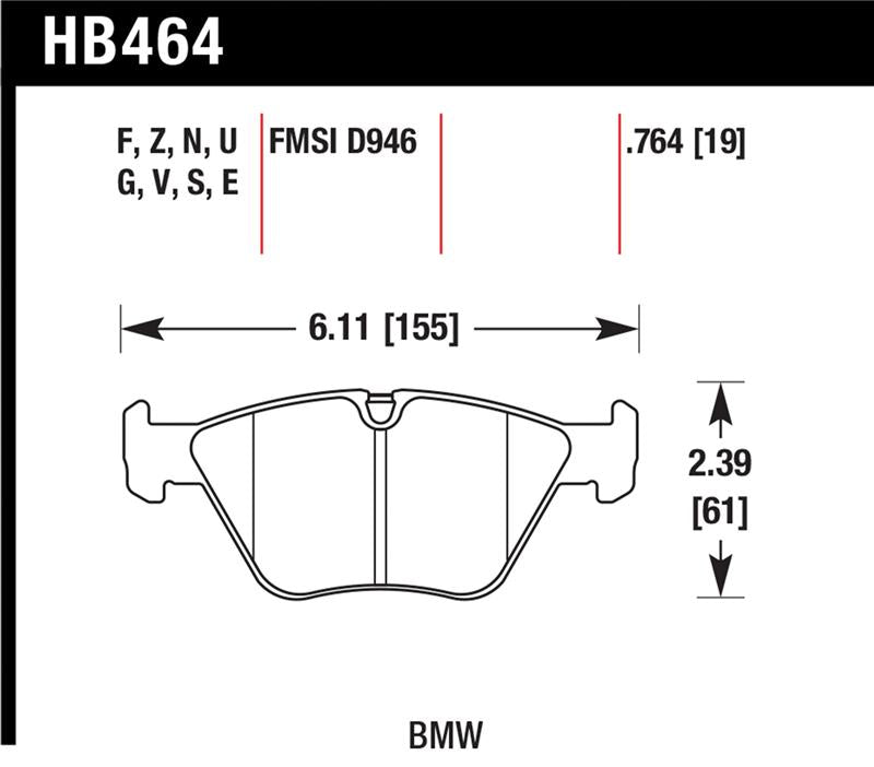 Hawk 01-06 BMW 330Ci / 01-05 330i/330Xi / 03-06 M3 Performance Ceramic Street Front Brake Pads