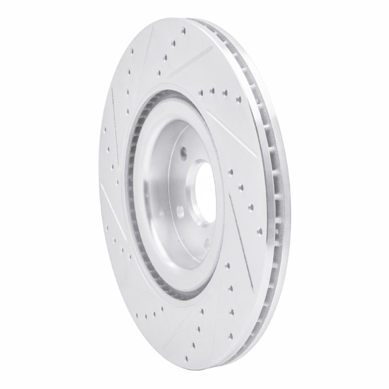 DFC 16-18 Ford Focus Front Right Drilled & Slotted Silver Brake Rotor
