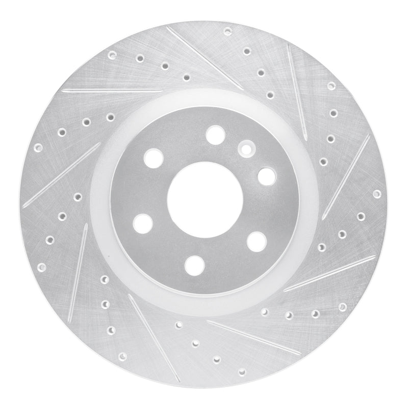 DFC 10-16 Cadillac SRX Front Right Drilled & Slotted Silver Brake Rotor