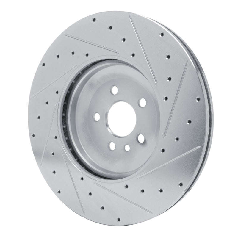 R1 21-25 Jaguar F-Pace Front Left Drilled & Slotted Silver Brake Rotor