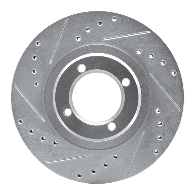 DFC 85-88 Toyota Cressida Front Left Drilled & Slotted Silver Brake Rotor