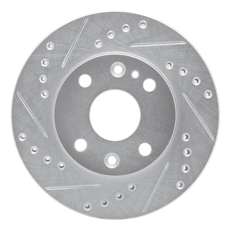 R1 94-02 Ford ASPIRE Front Left Drilled & Slotted Silver Brake Rotor