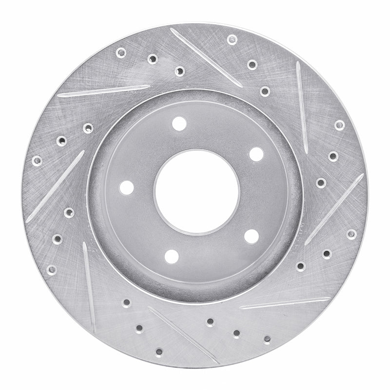 R1 78-81 Pontiac Firebird Rear Left Drilled & Slotted Silver Brake Rotor