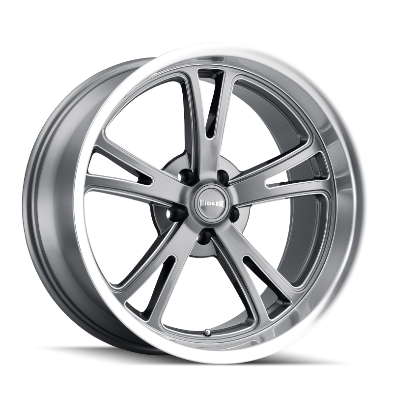 Ridler 606 20x8.5 / 5x120.65 BP / 0mm Offset / 83.82mm Hub Gloss Grey Machined Wheel
