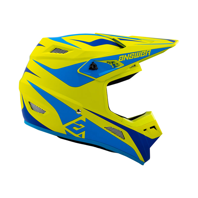 Answer 26 AR1 Mototown Helmet Matte Hyper Acid/Cyan/Dark Blue Youth - Large