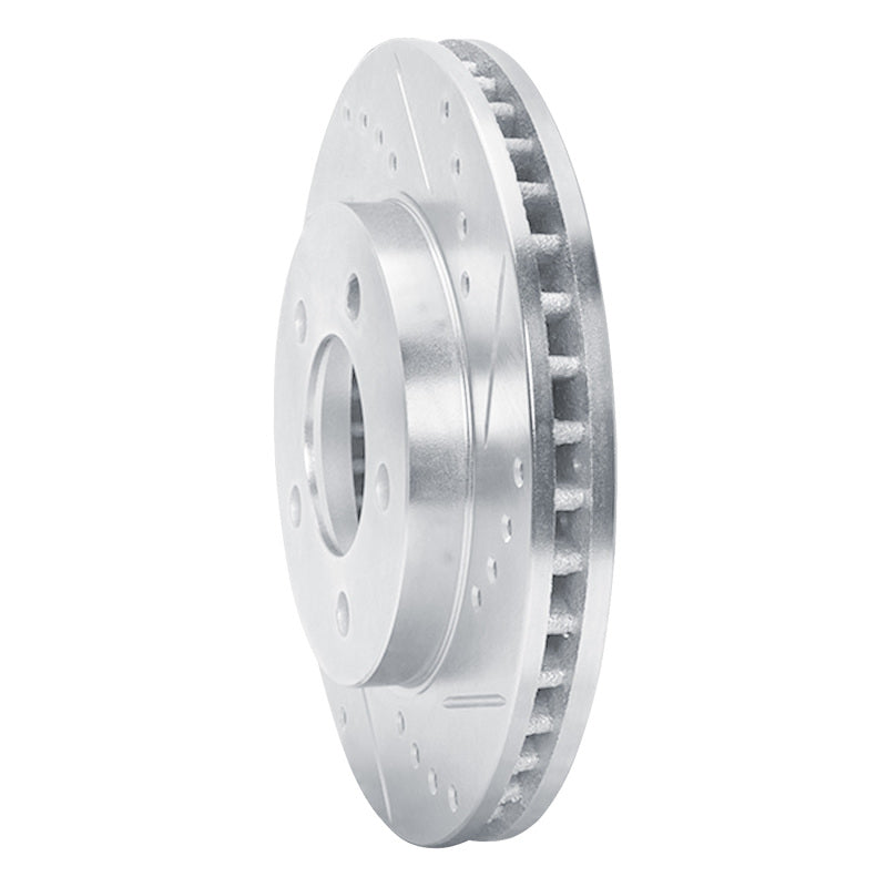 DFC 70-93 Ford Taurus (Excl SHO) Front Right Drilled & Slotted Silver Brake Rotor