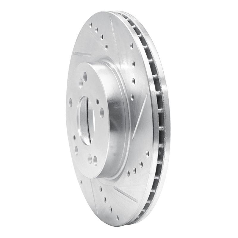 R1 03-17 Acura ILX Front Right Drilled & Slotted Silver Brake Rotor