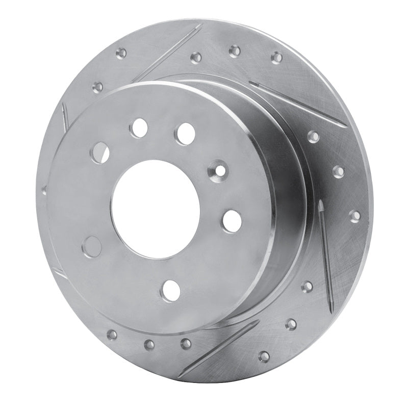 R1 94-96 Saab 900 Rear Left Drilled & Slotted Silver Brake Rotor
