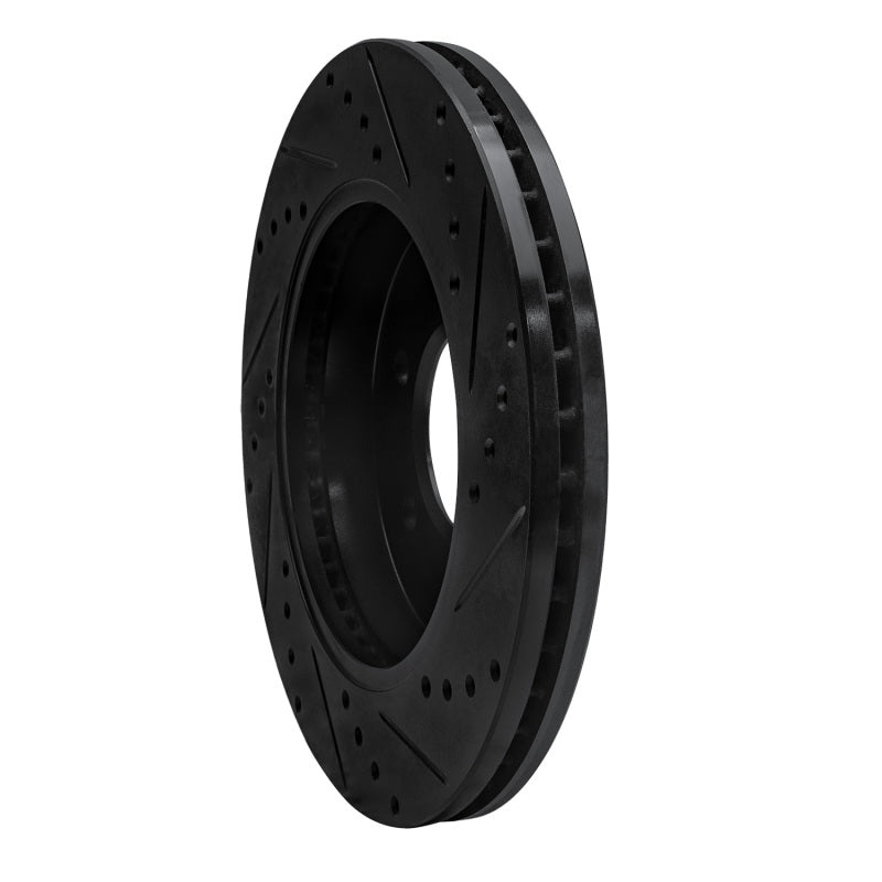 R1 99-07 Ford E-350 Econoline Club Wagon Rear Left Drilled & Slotted Black Brake Rotor