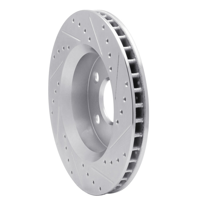 DFC 07-18 Jeep Wrangler Front Left Drilled & Slotted Silver Brake Rotor