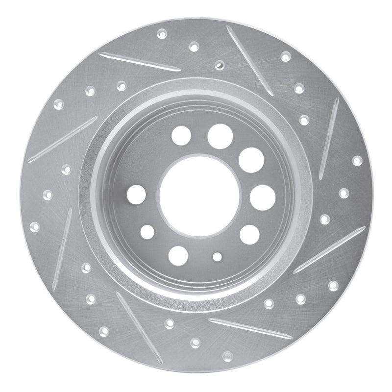 R1 1974-1995 Volvo 245 Rear Left Drilled & Slotted Silver Brake Rotor