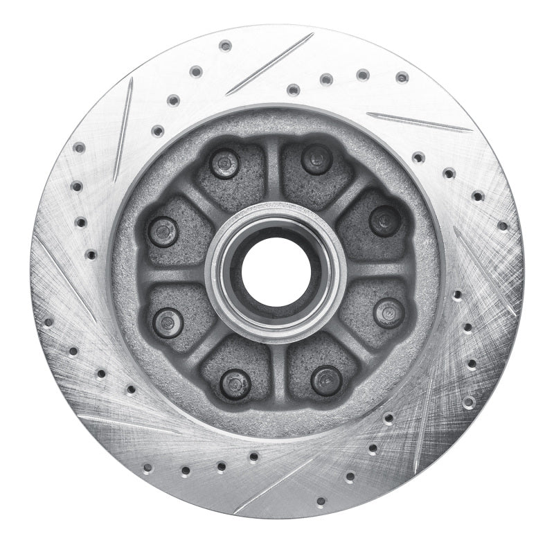 R1 1988-1996 Chevrolet C3500 Front Right Drilled & Slotted Silver Brake Rotor