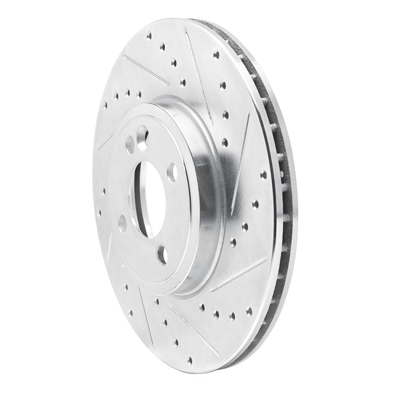 R1 02-06 Mini Cooper (Excl Clubman) Front Right Drilled & Slotted Silver Brake Rotor