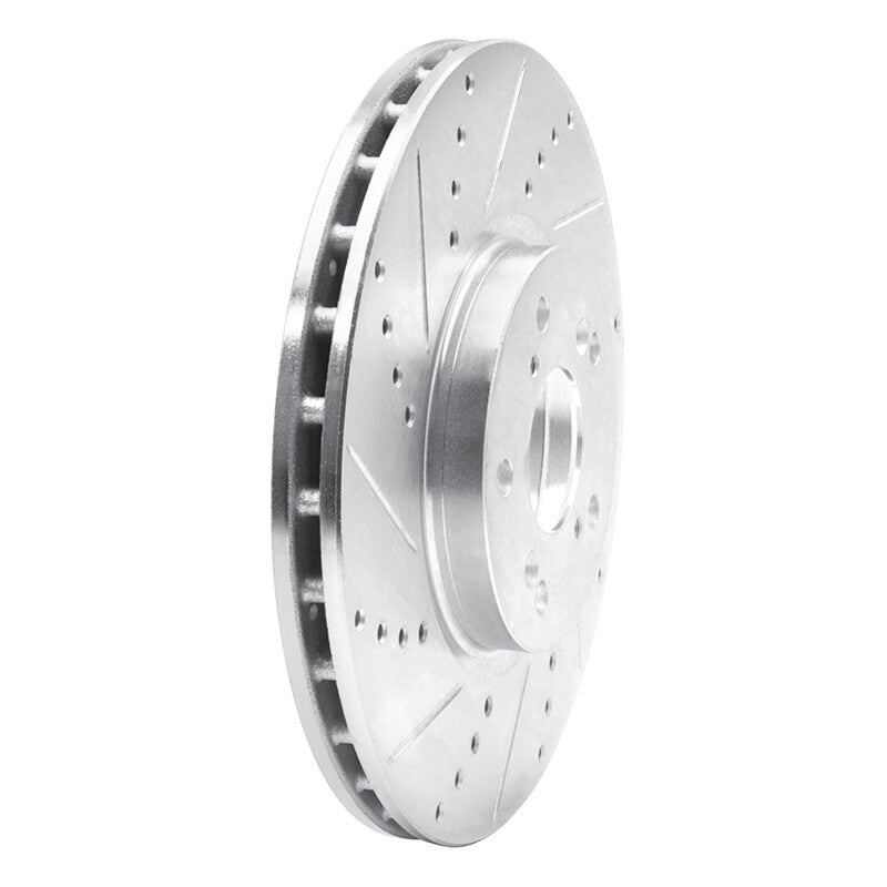 R1 04-08 Acura TL Front Left Drilled & Slotted Silver Brake Rotor