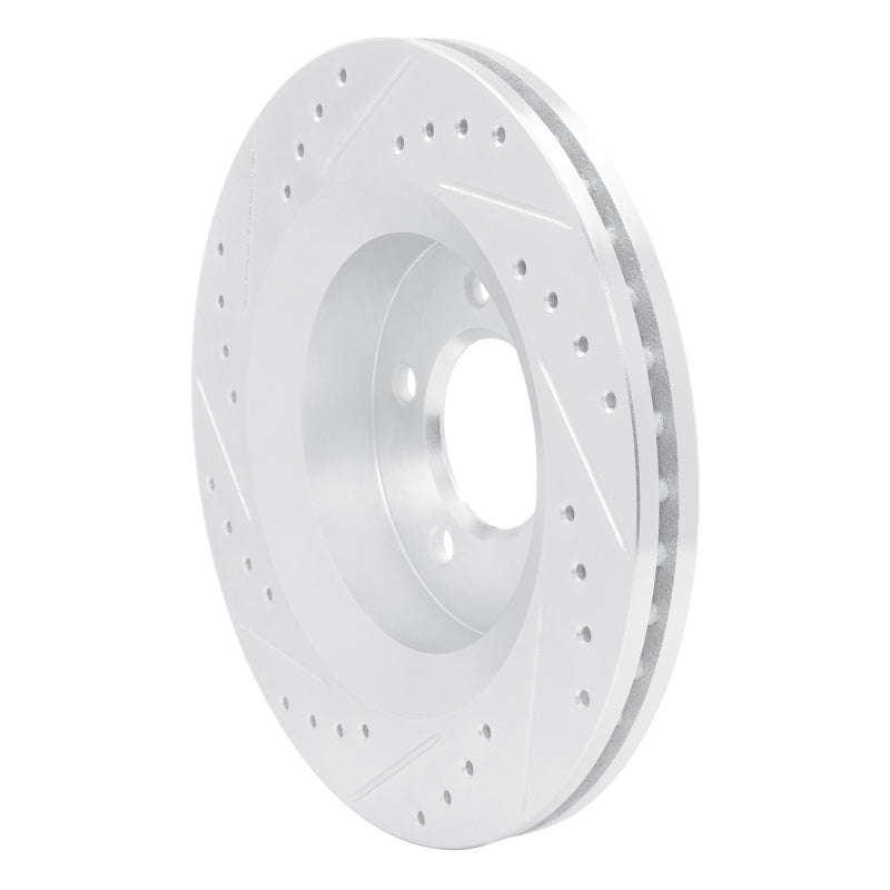 R1 99-04 Chrysler 300M Front Right Drilled & Slotted Silver Brake Rotor