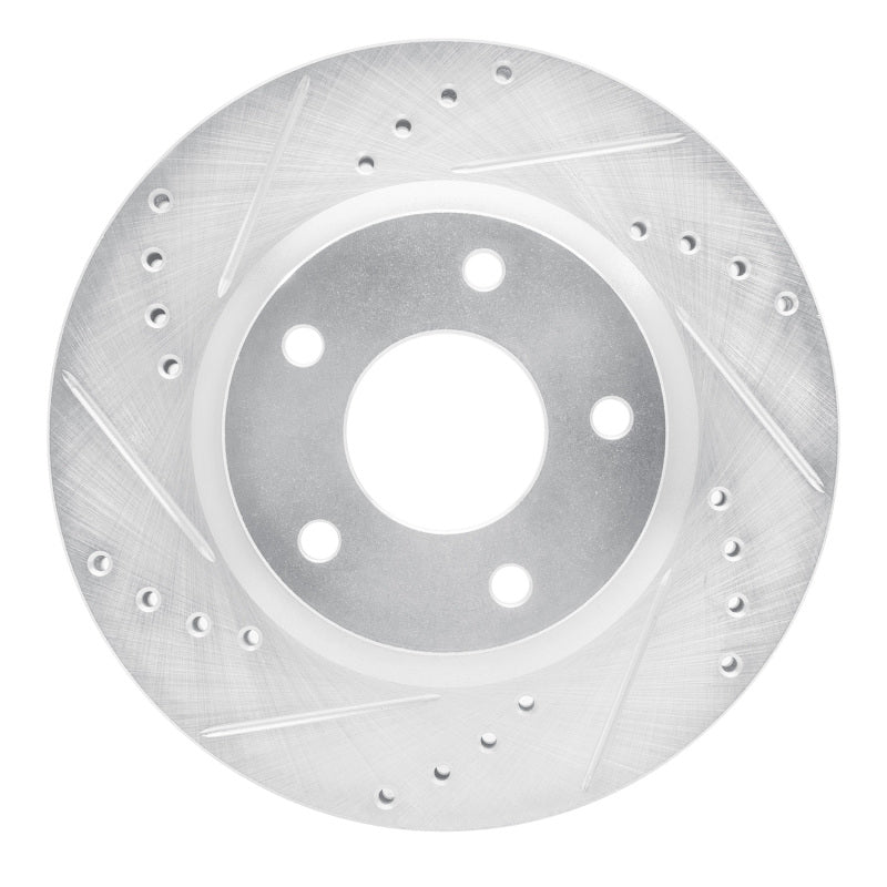 DFC 13-19 Nissan Sentra Front Left Drilled & Slotted Silver Brake Rotor