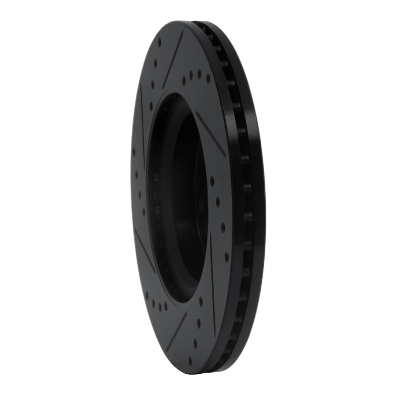 R1 13-25 Nissan Altima Front Right Drilled & Slotted Black Brake Rotor