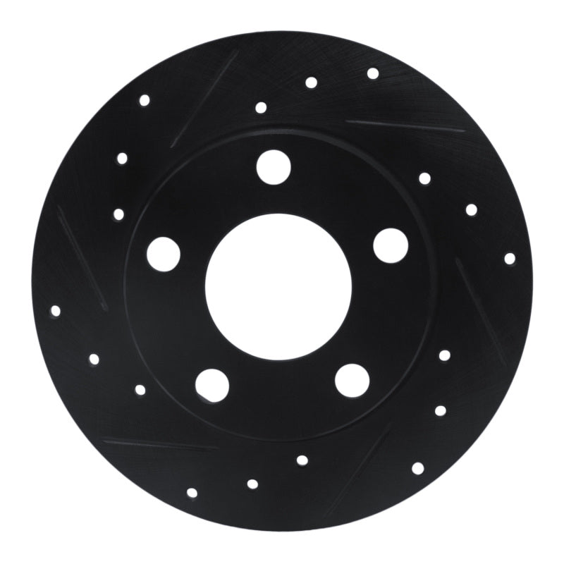 R1 96-05 Audi A4 Quattro Rear Left Drilled & Slotted Black Brake Rotor