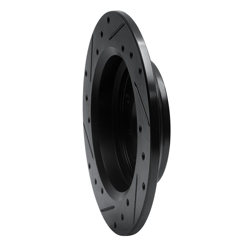 R1 86-96 Acura Legend Rear Right Drilled & Slotted Black Brake Rotor