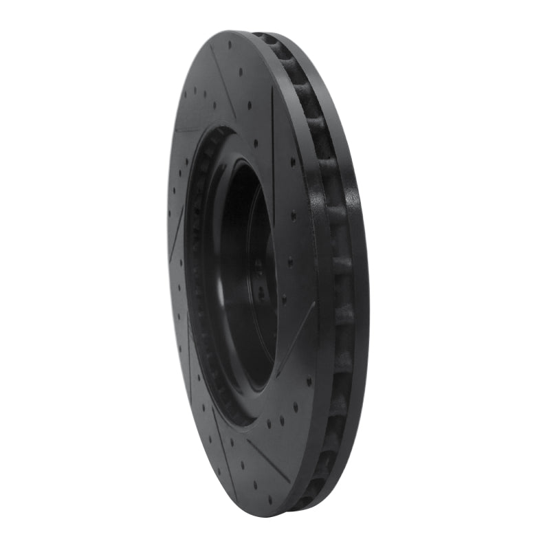 R1 13-19 Mercedes-Benz GLE400 Front Left Drilled & Slotted Black Brake Rotor