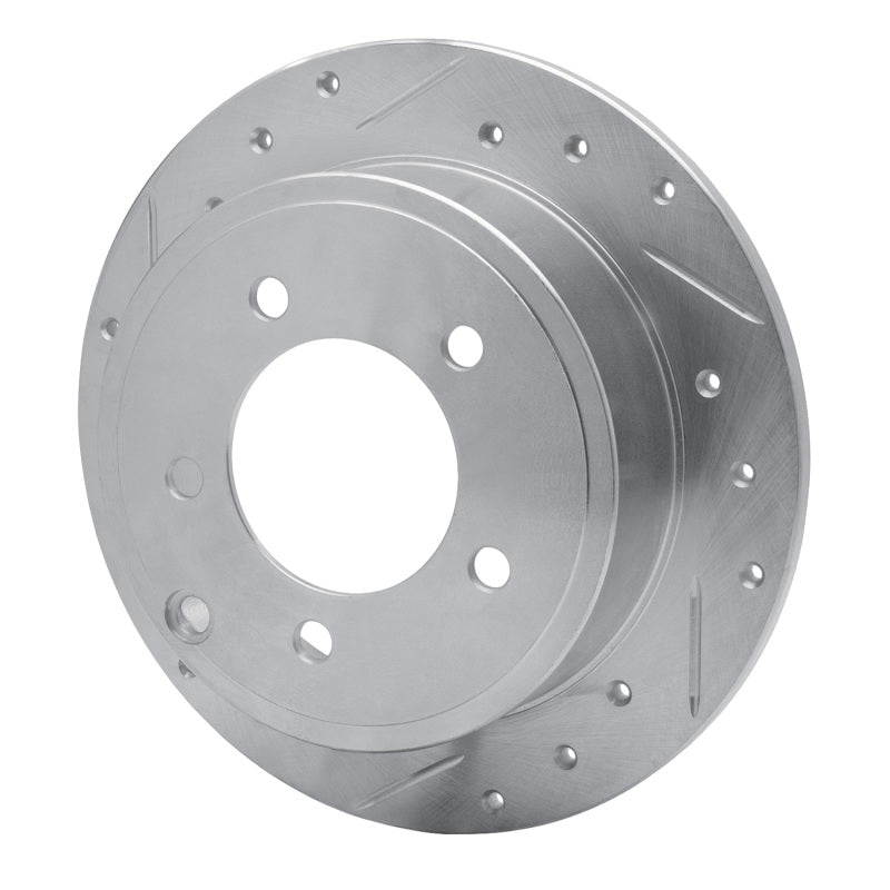 R1 07-17 Chrysler 200 Rear Left Drilled & Slotted Silver Brake Rotor