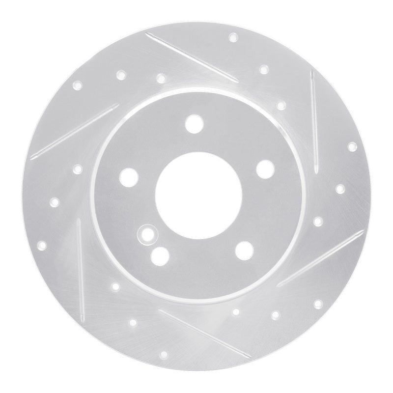 R1 94-11 Mercedes-Benz C240 Rear Right Drilled & Slotted Silver Brake Rotor