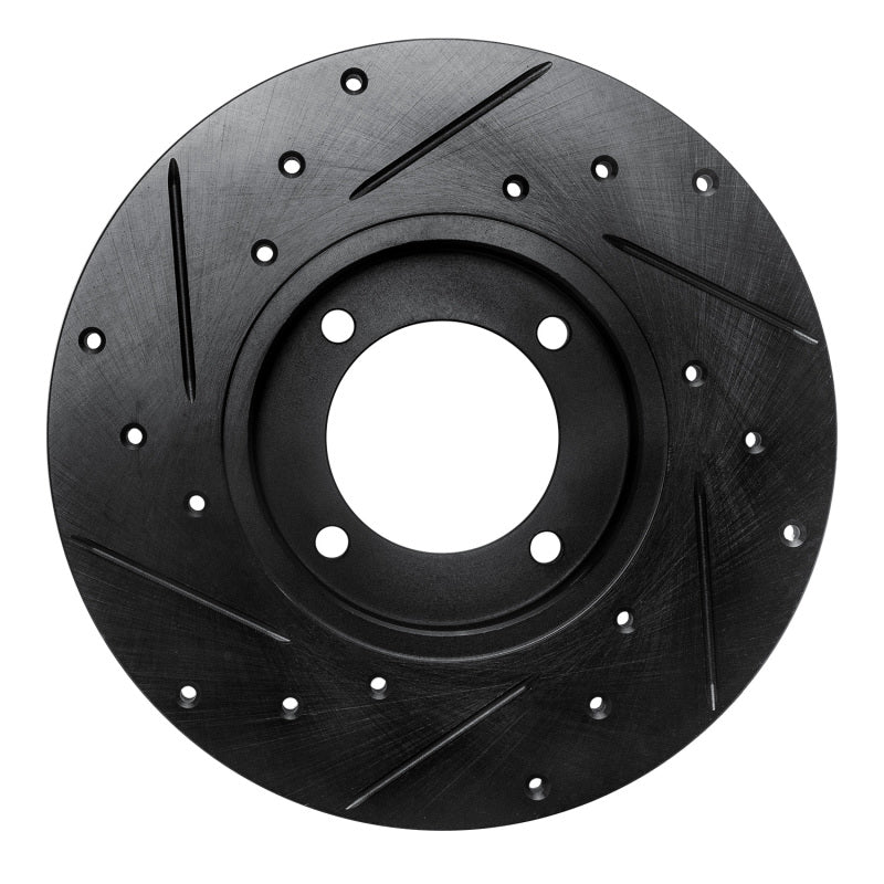 R1 79-81 Toyota Celica Front Right Drilled & Slotted Black Brake Rotor