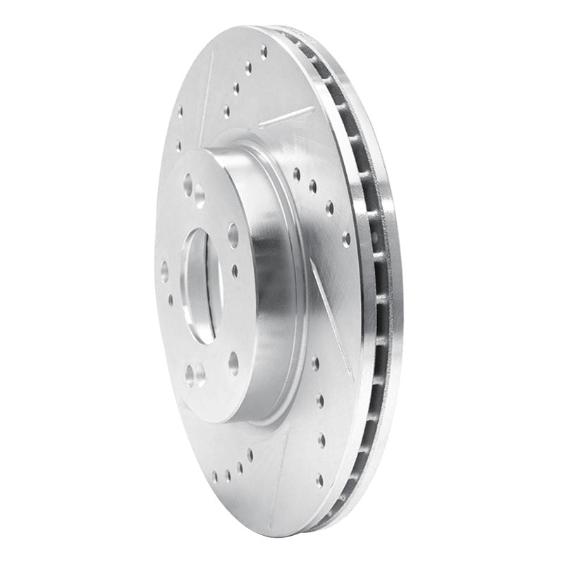 R1 03-17 Acura ILX Front Left Drilled & Slotted Silver Brake Rotor