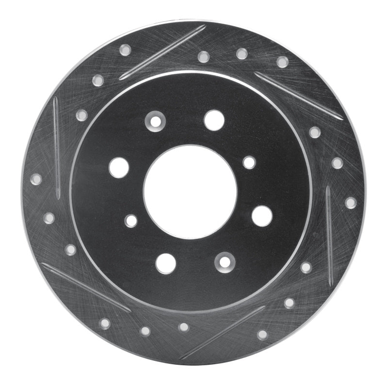 R1 88-01 Acura Integra Rear Left Drilled & Slotted Silver Brake Rotor