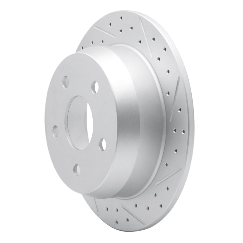 R1 99-04 Jeep Grand Cherokee Rear Right Drilled & Slotted Geo-Carbon Rotor